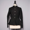 Black Linen Peplum Jacket