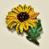 Trovelore Embroidered and Beaded Sunflower Pin