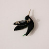 Embroidered & Beaded Ruby Throated Hummingbird Pin