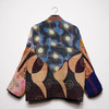 Ladhiya Dark Patchwork Upcycled Quilted Kantha Jacket by Namai