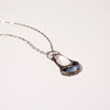 Small Clear Teardrop Blue Base Artisan Glass Necklace by Lulu and Glass