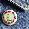Hoop and Wheel Embroidered Initial Pins by Hoop and Wheel