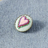 Hoop and Wheel Embroidered Heart Pin by Hoop and Wheel