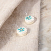 As the Crow Flies and Co Teal Clover Vintage Plate Earrings by As the Crow Flies and Co