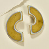 Curious Clay Crackle Glazed C Shaped Earrings by Curious Clay