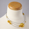 Multi-strand Short Amber Glass Necklace