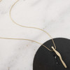 Long Double Droplet Necklace Gold/Black