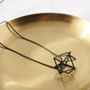 Long Relaxed Cube Necklace Matte Black