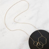 Long Hexagons Necklace Gold