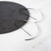 Black and Silver Demilune Hoop Earrings