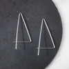 Svelte Silver Triangular Hoop Earrings