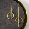 K/LLER Collection Quill Rising Long Brass Earrings