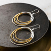 Laurette Sterling and Gold 4 Loop Earrings
