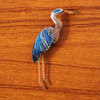 Trovelore Embroidered & Beaded Blue Heron Pin 