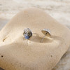 Raw Opal Raw Sapphire, Florite and Pyrite Clusters Stud Earrings by Raw Opal 
