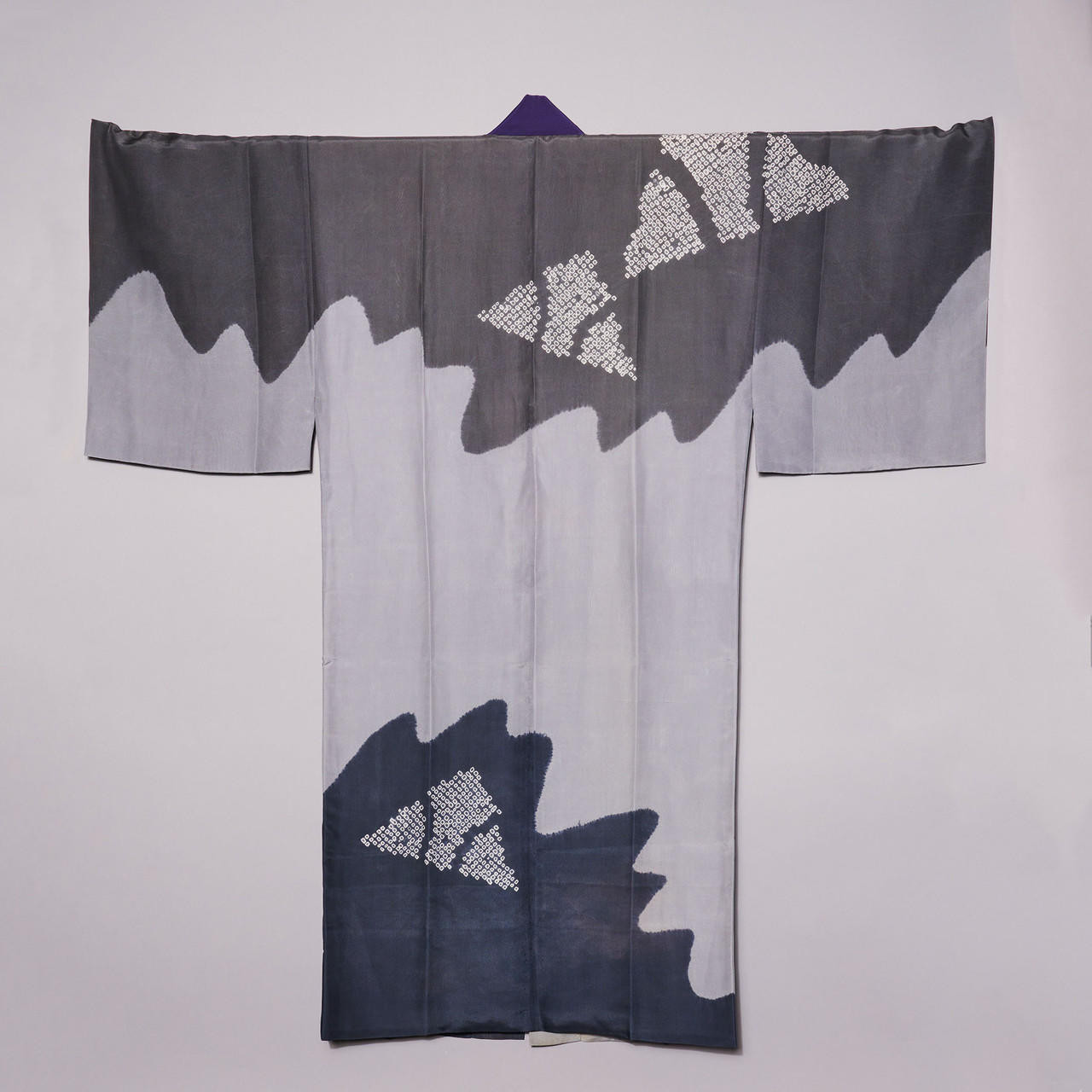 Vintage Long Grey Colorblock Haori