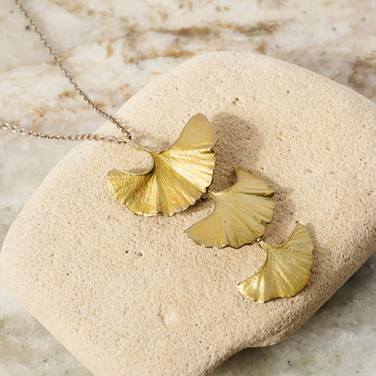 Double Cascading Ginkgo Leaf necklace in copper, bronze, or sterling – Nora  Catherine