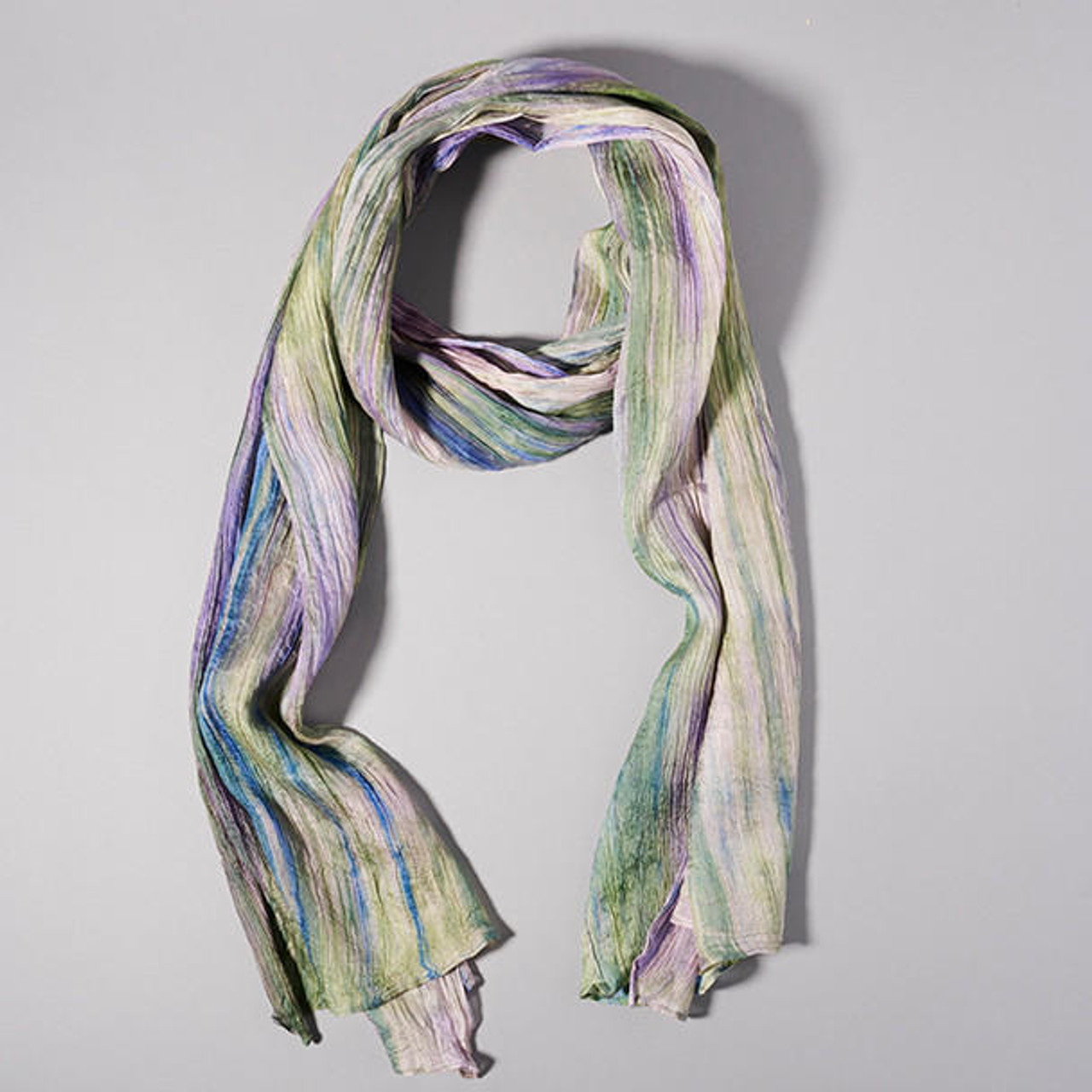 Mens silk scarves with an interstellar watercolor print