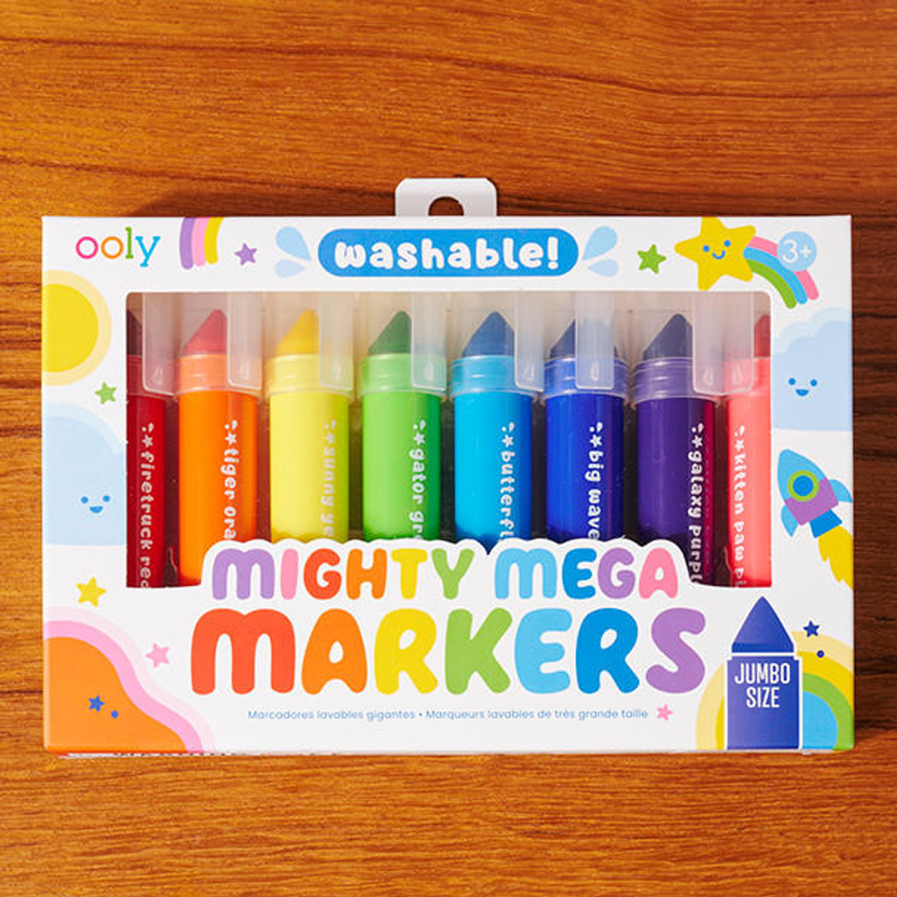 Ooly Thick Washable Markers with Jumbo Grip, Washable Toddler Markers,  Mighty Mega Triangle Tip Markers for Toddlers, Kids Markers Washable with  Jumbo