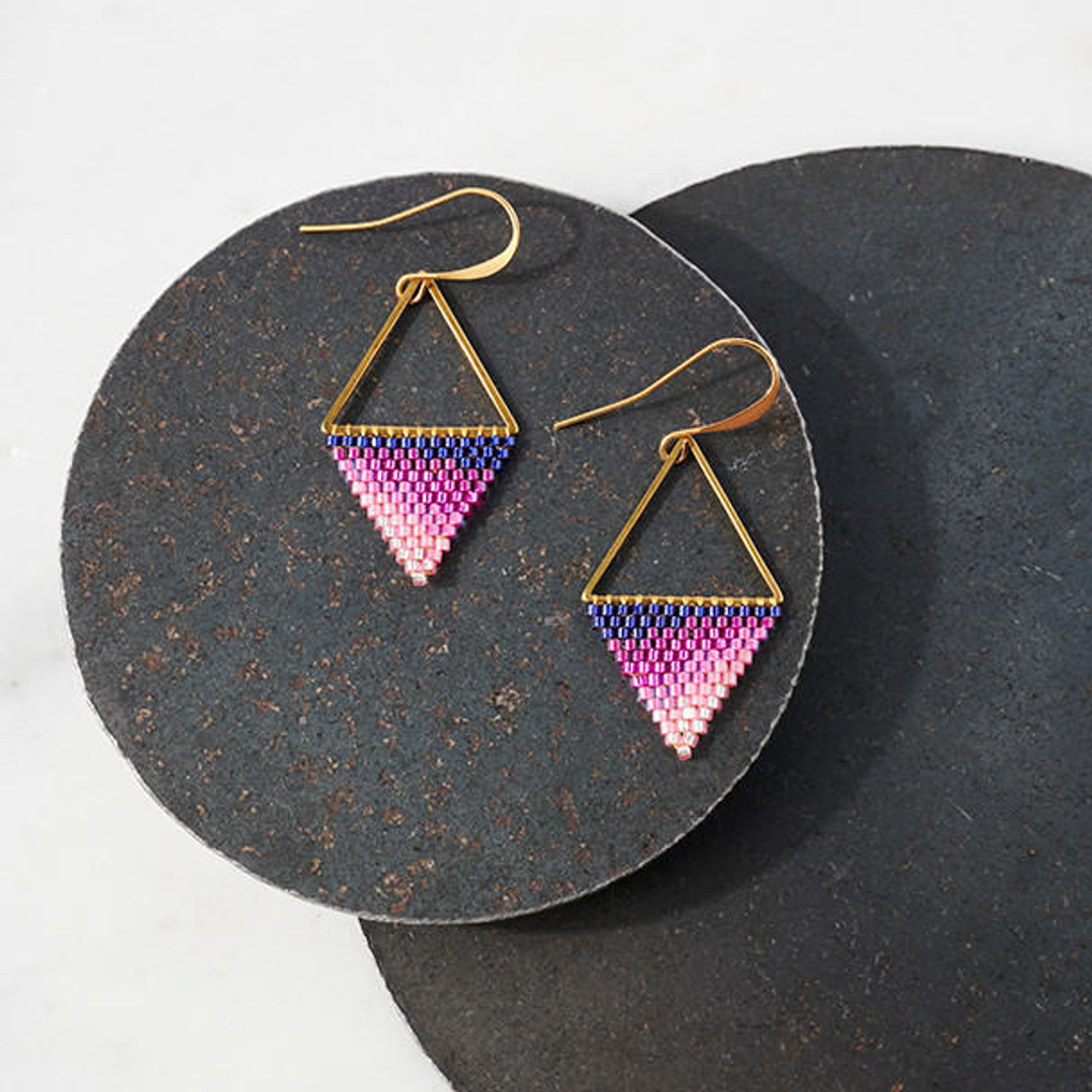 Short Tila Bead Earrings - Loominous Design