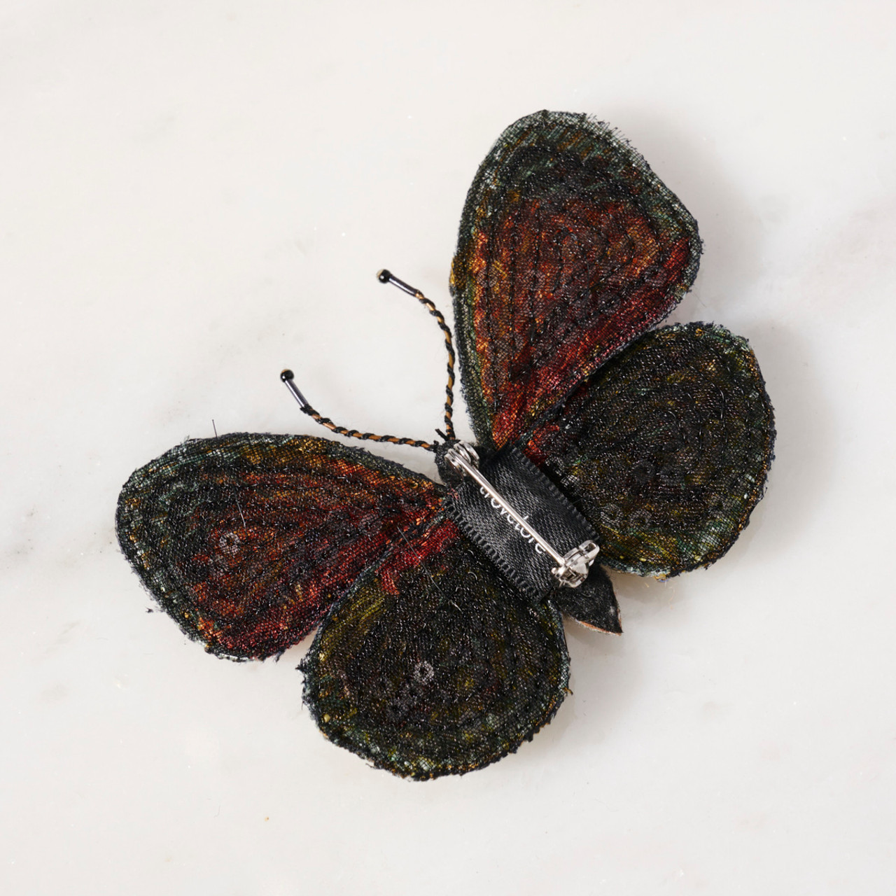 Handmade Beaded Brooch Pin Model Black Butterfly