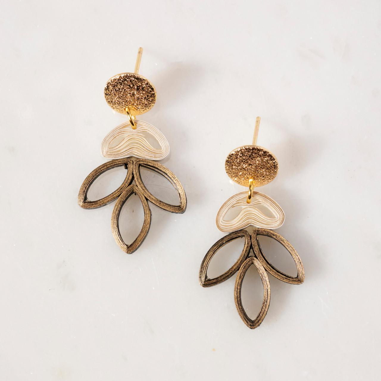 Designers Collection Golden Paper Quilling Earrings for Women : Kalpana  Neve: Amazon.in: Fashion