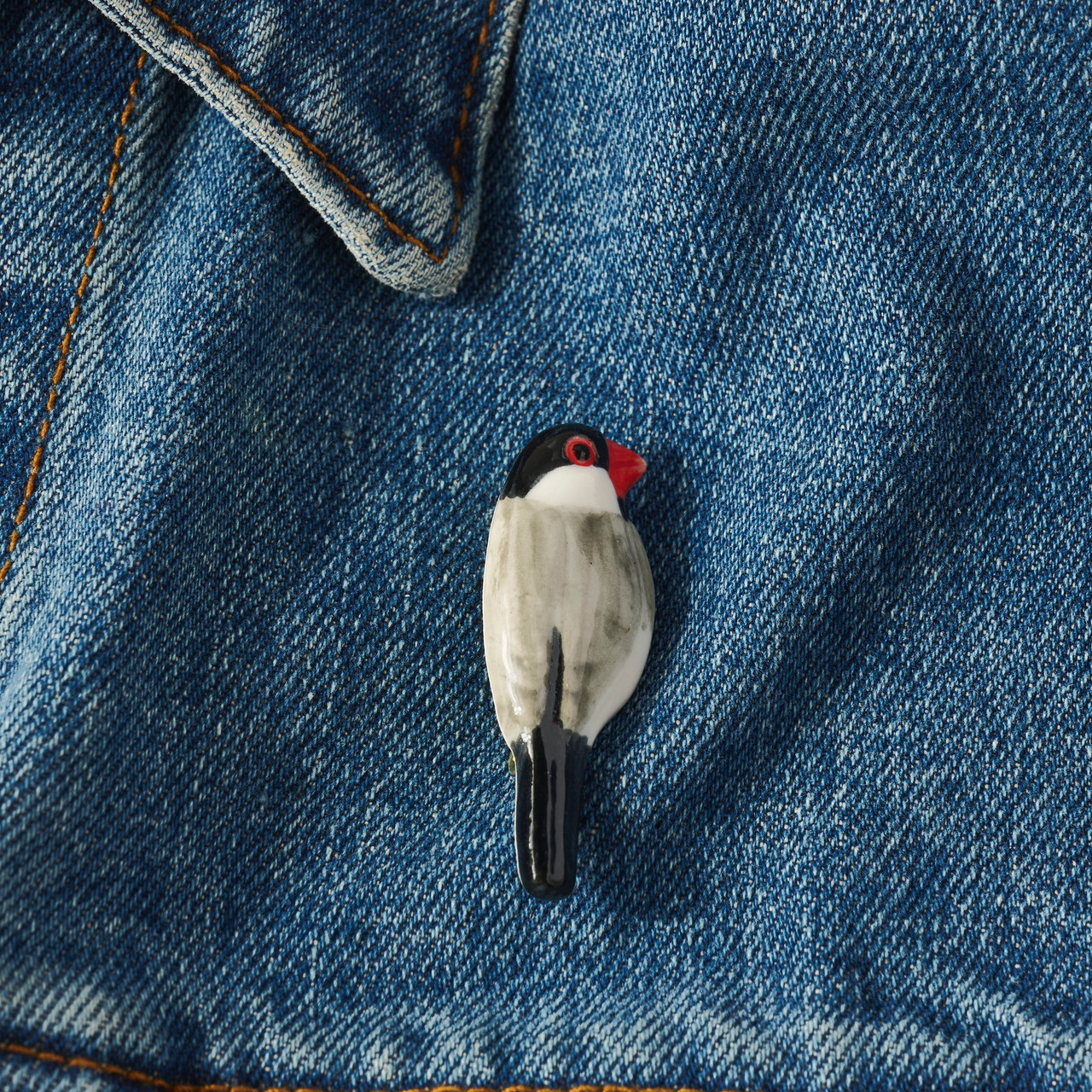 Bird Hand-Drawn Porcelain Brooch - Philadelphia Museum of Art Store