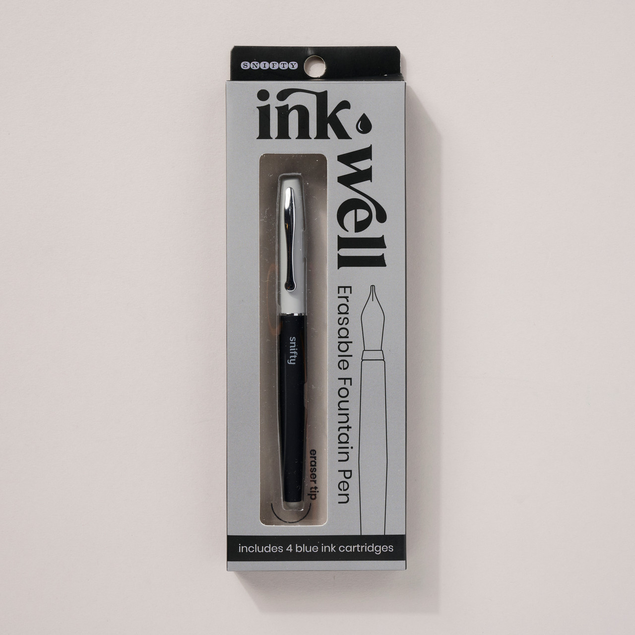 Ink Well Erasable Fountain Pen Black/Gray Philadelphia Art
