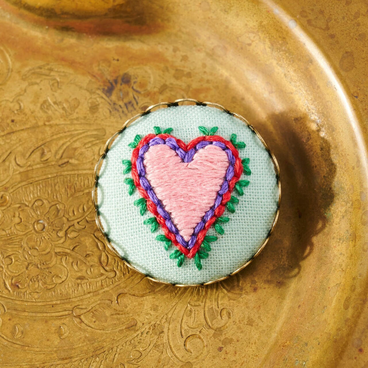 Embroidered Heart Pin by Hoop and Wheel - Philadelphia Museum Of Art