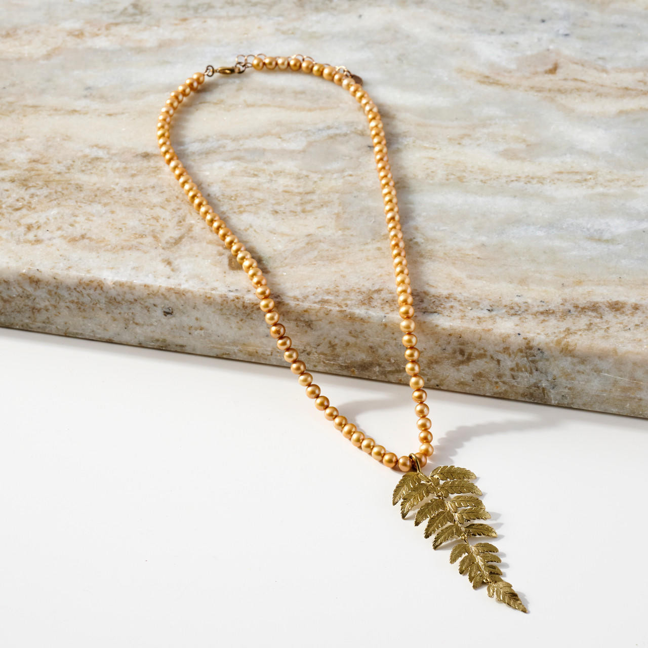 Fern Pendant on Pearl Chain - Philadelphia Museum of Art Store