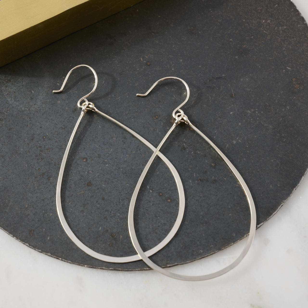 Large Sterling Silver Teardrop Earrings by Susan Rifkin