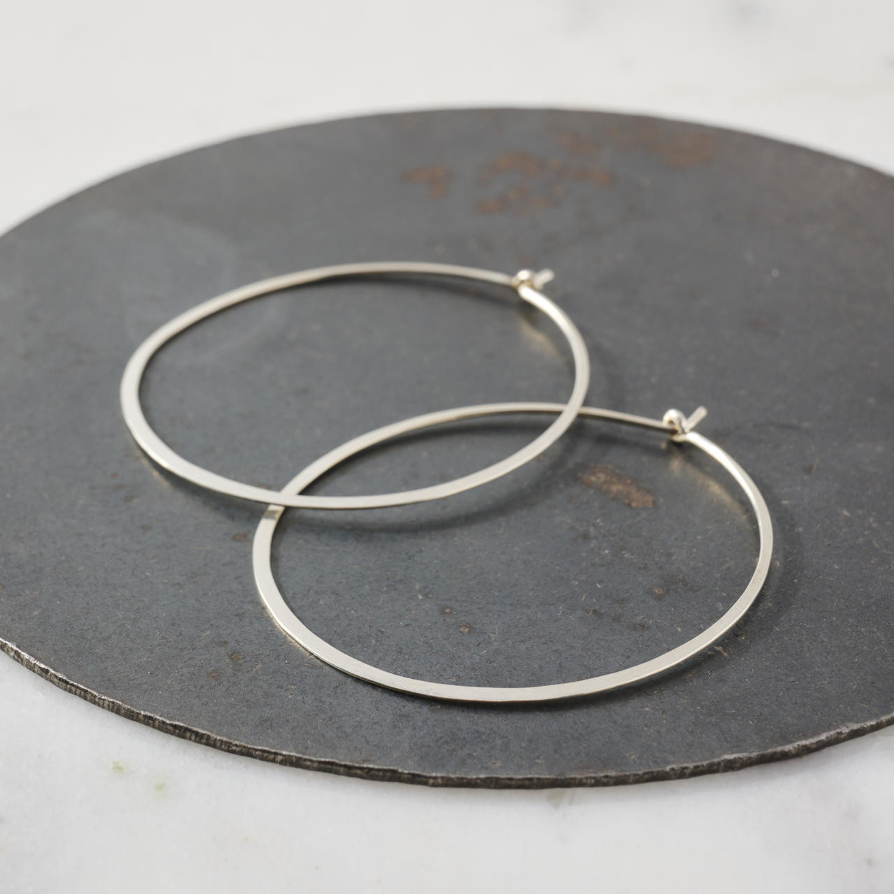 Sterling Silver Thick Hoop Earrings – JewelryByTm