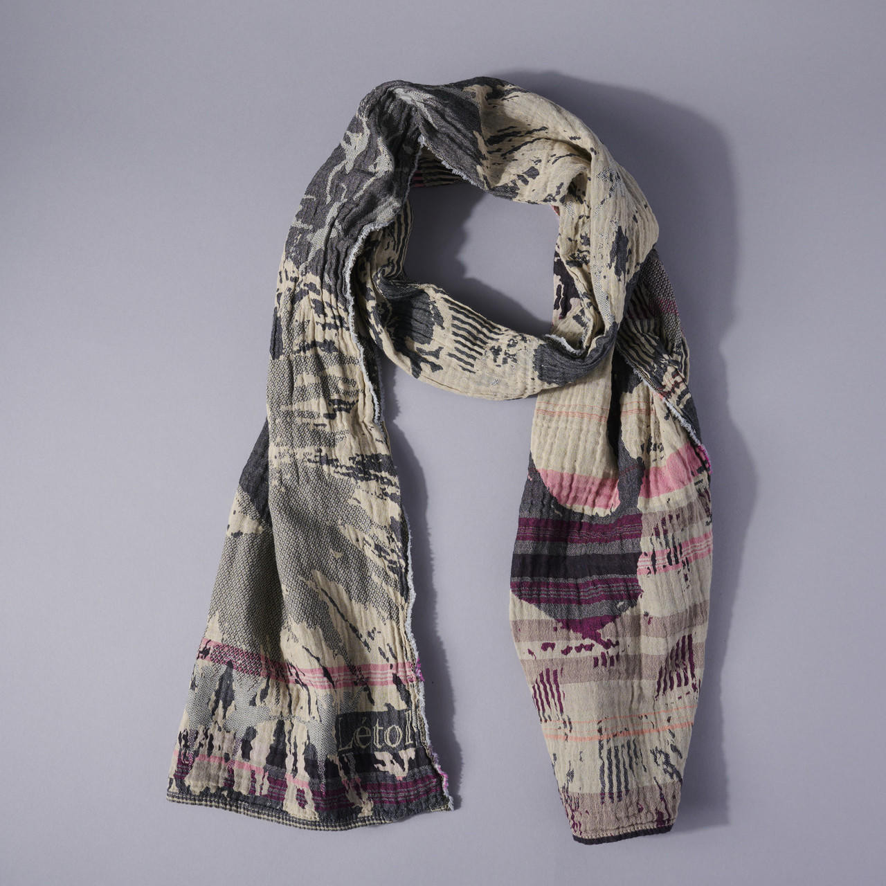 Organic French Jacquard Ballerina Scarf; Pearl - Philadelphia