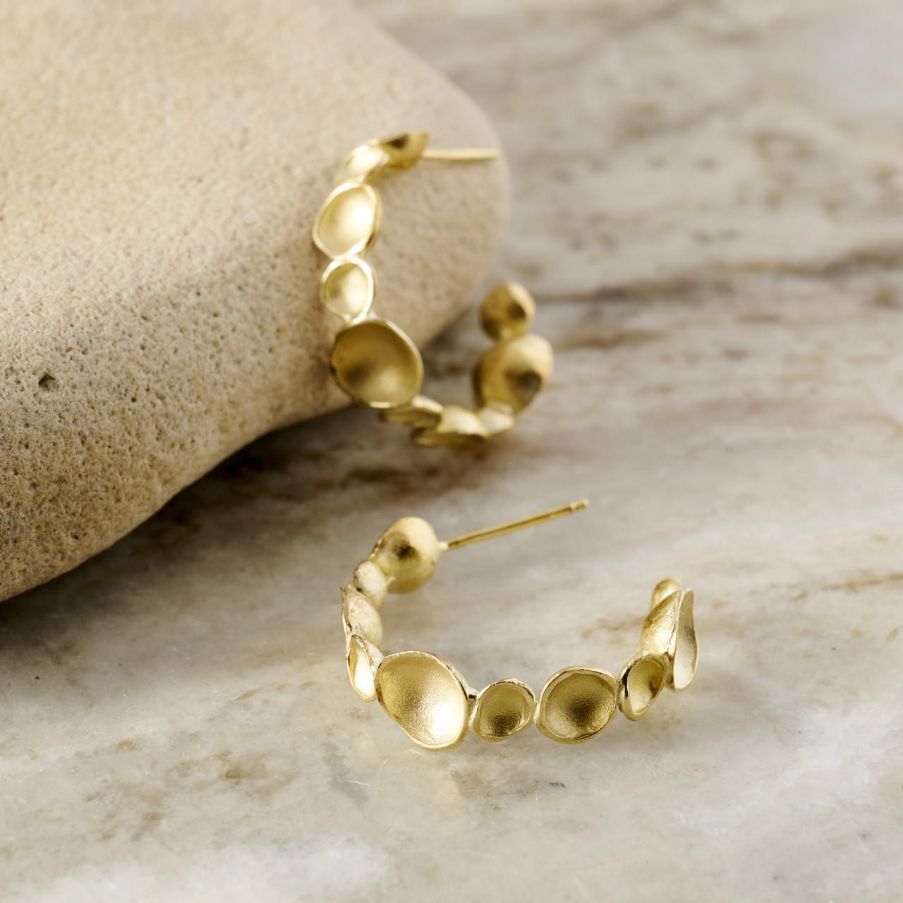 18K Gold Vermeil Hoop Pod Earrings