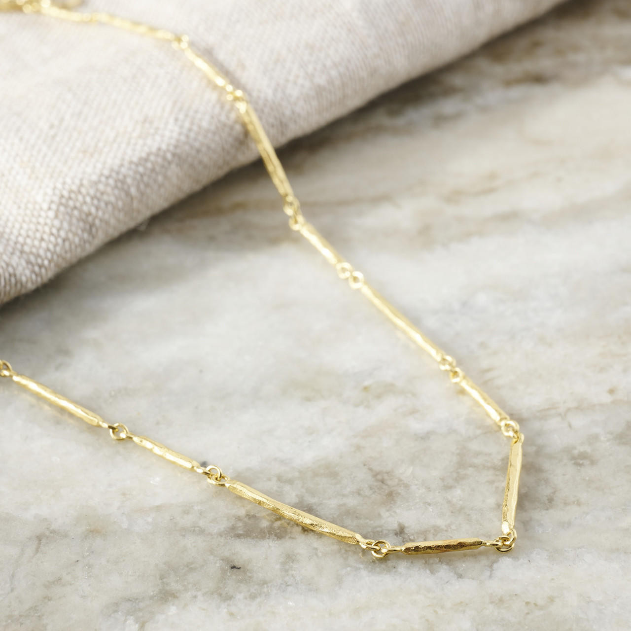 Gold Stick Links Necklace