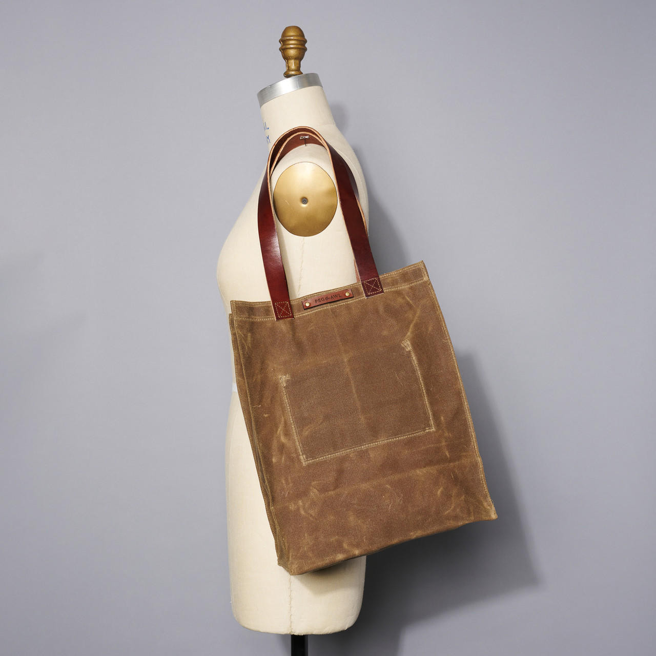 Spice Marlowe Waxed Canvas and Leather Tote by Peg and Awl