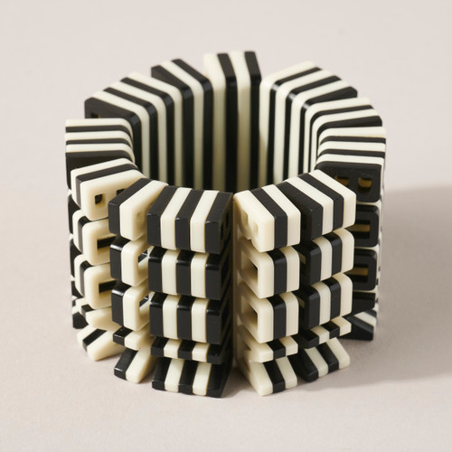 'BOOM' Black & Cream Hidden Word Bracelet