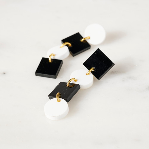 B&W Mixed Emotions Earrings by NoShade