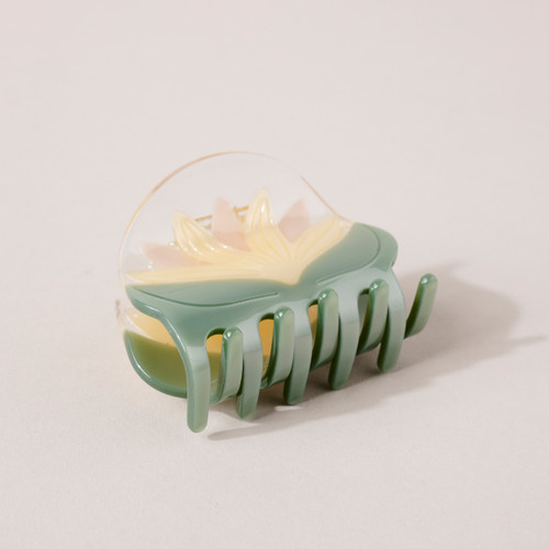 Water Lily White Lotus Acetate Hair Clip