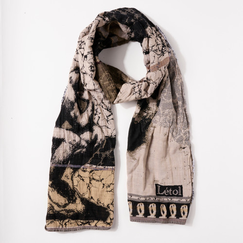 Rodin Organic French Jacquard Scarf in Noir