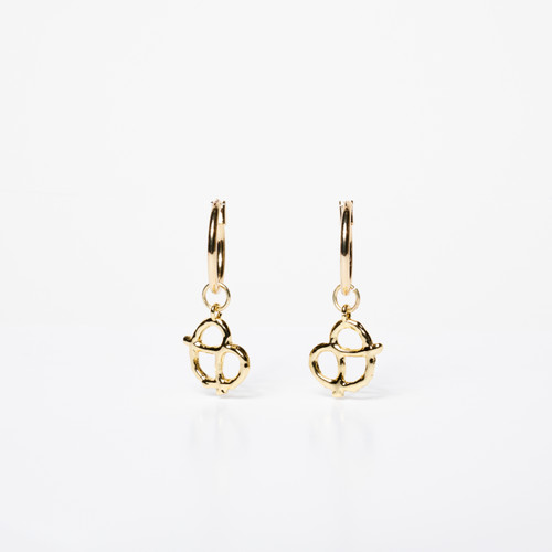 Gold Pretzel Earrings by GeoMetric Gem