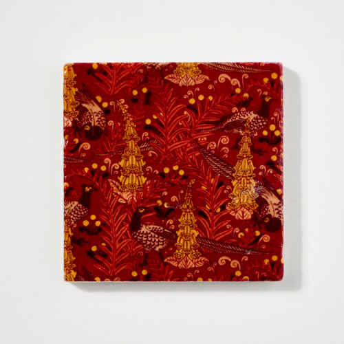 Peacock Burgundy Tile by Painted Lily