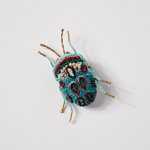 Embroidered & Beaded Picasso Bug Pin
