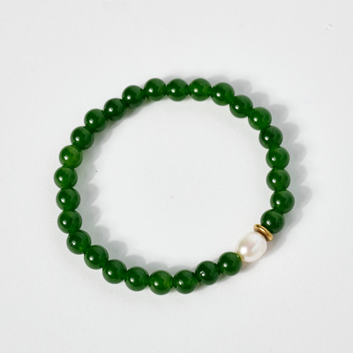 Dyed Green Jade Bracelet by Sandrine