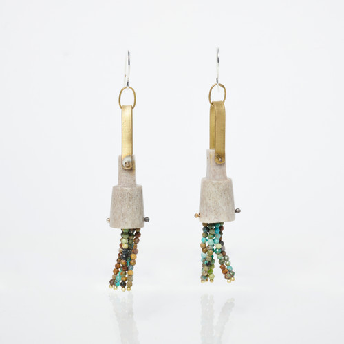 Turquoise Tassel Earrings by Eric Silva