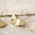 Bronze gold-toned Gingko Dangle Earrings detail