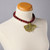 Michael Michaud Deep Red Beaded Gingko Necklace
