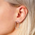 Sterling Large Circle Studs by Niki Leist; sterling rod bent into a free-form circle shown on an ear for scale