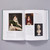 An interior spread of Philadelphia Museum of Art Highlights. The left page shows a painting of a seated aristocratic woman in a green velvet dress. The right page shows two photographs: in the top left corner, an oil painting portrait of a young boy in a red shirt and in the bottom right corner, a marble bust of a woman with curled hair.