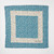 Mary Cassatt -themed blue floral cotton bandana fully open, lying flat, Cassatt signature visible.